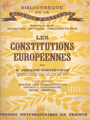 cover image of Les constitutions européennes (2)